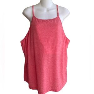 Gap Fit Breathe Orange Tank Top Shelf Bra Workout Athletic Woman XXL New